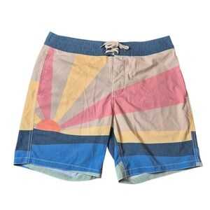 Faherty Men's 31 Boardshorts Sunset Graphic Surf Swim Beach Shorts